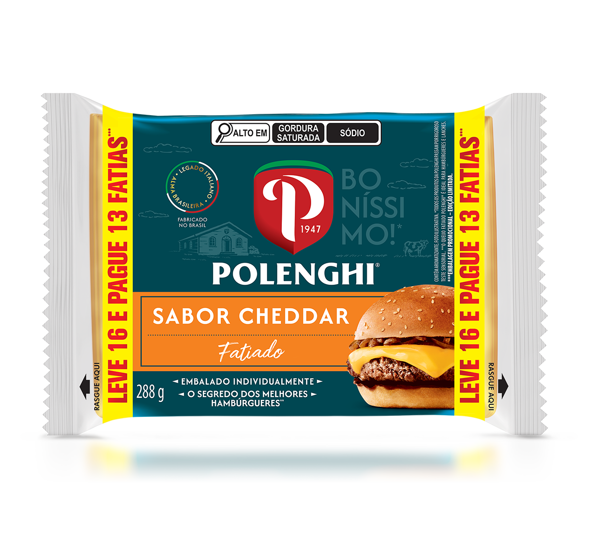 25142 MOCKUP POLENGHI LEVE16 PAGUE13 CHEDDAR 288g B